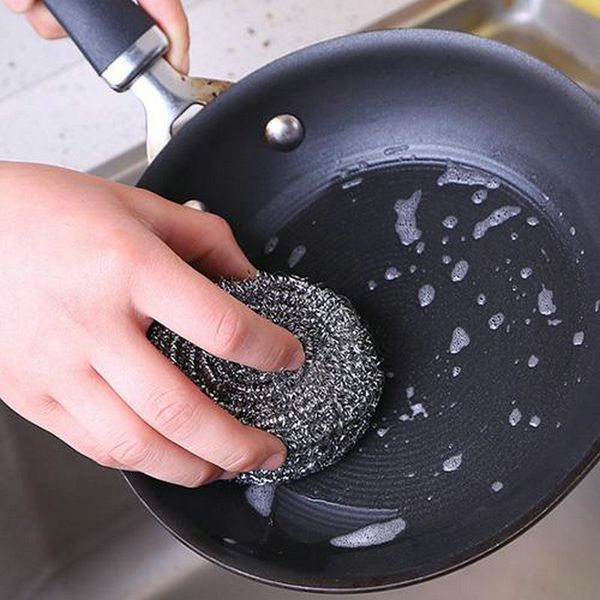 

kitchenware cleaning ball stainless steel wire ball wholesale cleaning pot brush bowl ball kitchenware cleaning tools kitchen gadgets hj2009