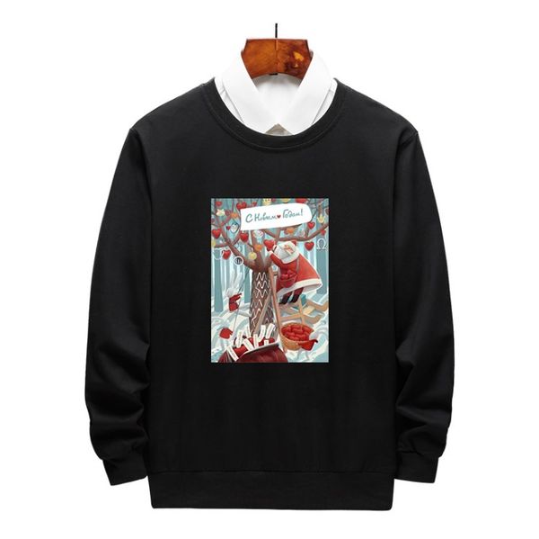 

2020 new designer hoodies for mens women sweatshirts with christmas patterns new brand hoodies pullovers clothing 3 color m-4xl optional, Black
