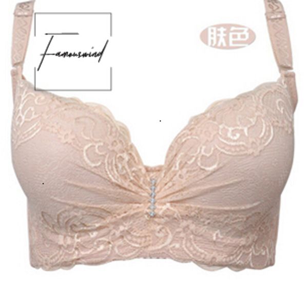 

4 bra everyday lace push up cup large size women underwear thin section cup c d e bra for women, Red;black