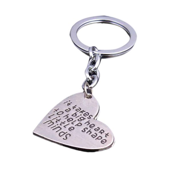 

teacher's jewelry teacher gifts " it takes a big heart to help shape little minds" silver pendant dog tag keychain