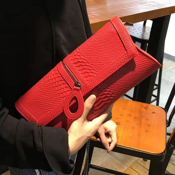 

women day clutches purse leather crocodile pattern soft female small handbag chain strap shoulder party bags