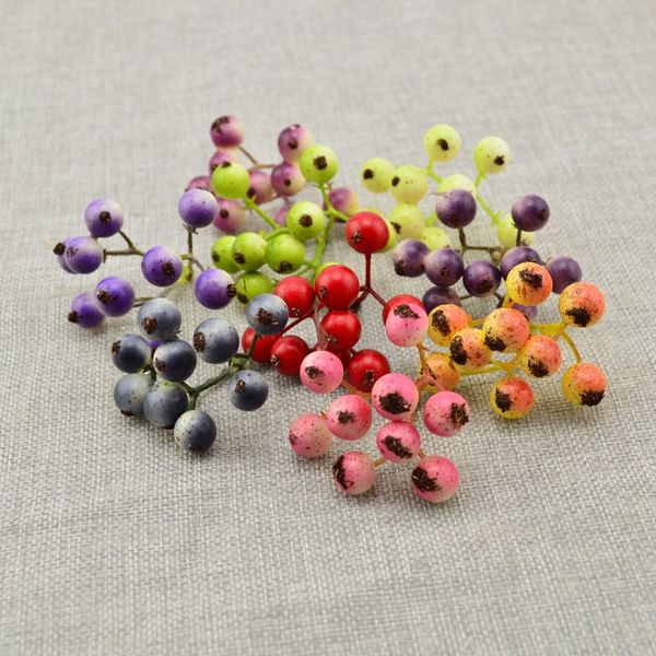 

10pcs artificial mini cherry berries pearl scrapbooking foam flower stamen for needlework diy wedding christmas decoration