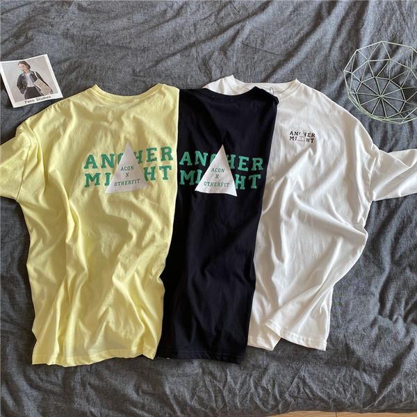 

fat mm can wear t-shirt 2020 women's loose slim letter printed bat sleeve t-shirt top, White