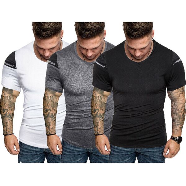 

мужчины тренажерный зал спорт фитнес тренировка мышц бодибилдинг хлопок повседневная футболка футболка, White;black