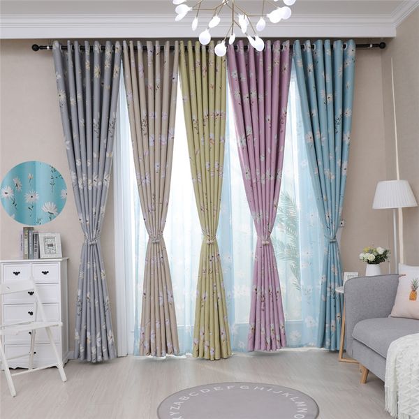 2019 Daisy Printed Blackout Curtains For Living Room Jarl Home
