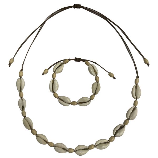 

2019 new fashion bohemian retro natural freshwater shell leather rope necklace ladies jewelry drop shipping, Silver