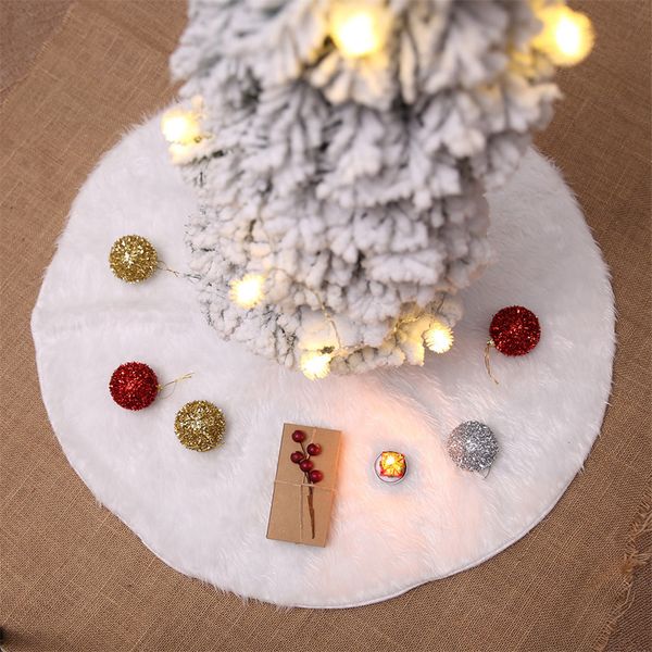

christmas decoration plush tree skirt pure white long hair christmas tree skirt