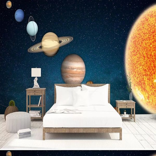 

custom large mural 3d wallpaper modern creative 3d expand space universe planet bedroom tv back wall decor deep 5d embossed