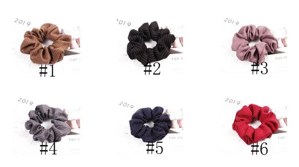 Women Girls Stripe Printed Cloth Elastic Ring Hair Ties