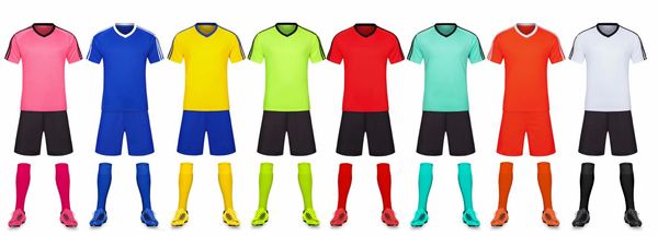 

men blank double-sided football team uniforms kits sports clothes tracksuits personality customized football sets with shorts b37-26, Blue;black