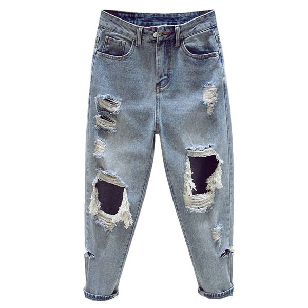 

2020 spring summer autumn new women fashion casual denim pants woman female jeans women pq40, Blue