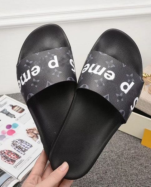 

Designer sandals Men women Luxury sandals designer print Soft leather rubber men women slipper size 36-46 with orange box