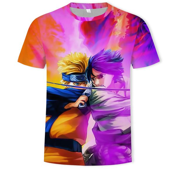 

mensround collar naruto 3d printed t-shirt short-sleeved fashion brand, White;black