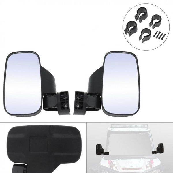 

2 pcs 19.2cm left and right universal -proof mictuning utv motorcycle side mirror with 1.75" and 2" mounts