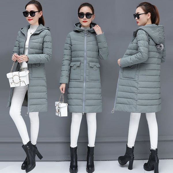 

2019 new spring jacket parka women winter coat women's warm outwear thin cotton-padded long jackets coats high quality, Black