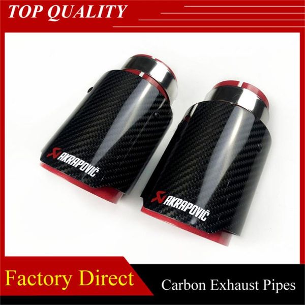 

1 пара углеродного волокна выхлопные наконечники akrapovic глушитель хвостовой наконечник конец трубы универсальный для любых автомобилей вы