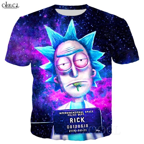 

классический 3d full печатается с коротким рукавом пуловеров мода пары hip hop стиль tops anime рики и мортите тенниску мужской женского, White;black