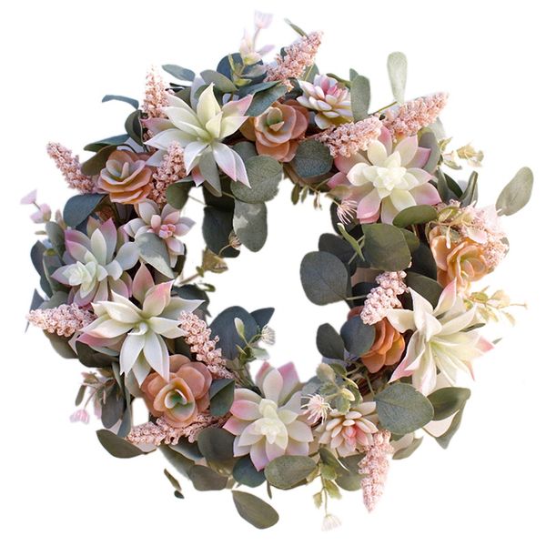 

artificial succulent flower wreath garden hanging wreath for home wall front door wedding decor pet supplies home garden