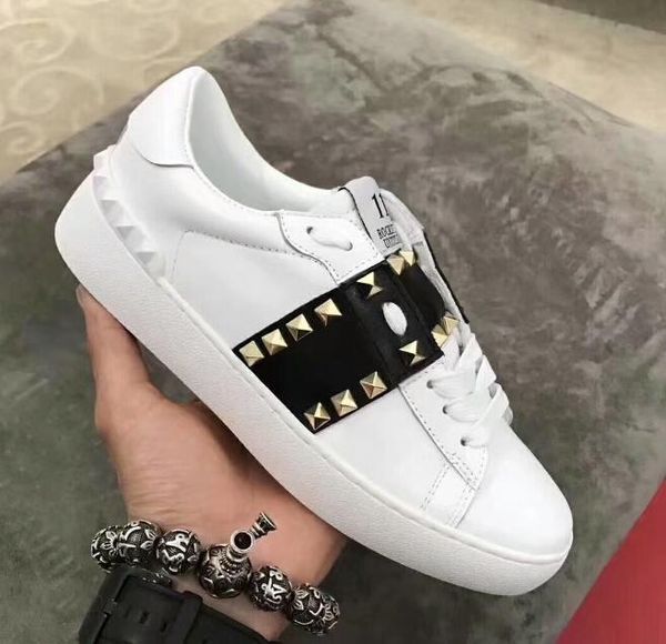

italy tino genuine leather metal spikes women casual shoes personality girls womens luxury designers dress shoes size eur 35-41, White;red
