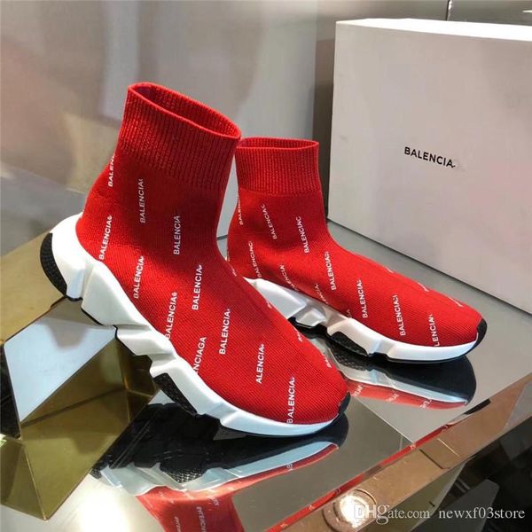 

No 1balenciaga red peed ignature mid trainer ock neaker neaker hoe with original box