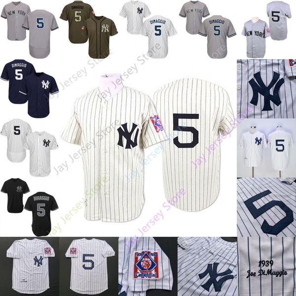

Joe DiMaggio Jersey Yankees 1939 Cooperstown Boston Braves Cream White Pinstripe Grey Black Home Away All Stitched Men Women Youth