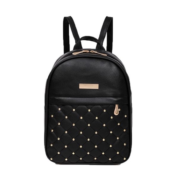 

woman packet fashion causal bags bead female shoulder bag backpacks women rivet backpack dropship