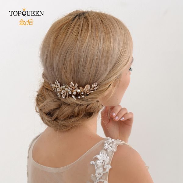 

ueen hp14 wedding tiara bridal combs alloy leaves pearl bridal hair come wedding hair comb crystal comb