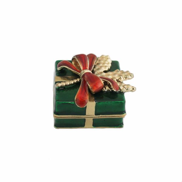 

alloy handmade enamel russia's european santa claus bowknot gift box jewelry boxes home furnishing articles gift, Black;white
