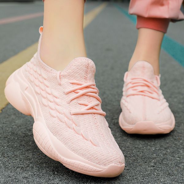 

2020 women's outdoor sneakers woman running shoes height increasing breathable casual shoes sports mesh womans white