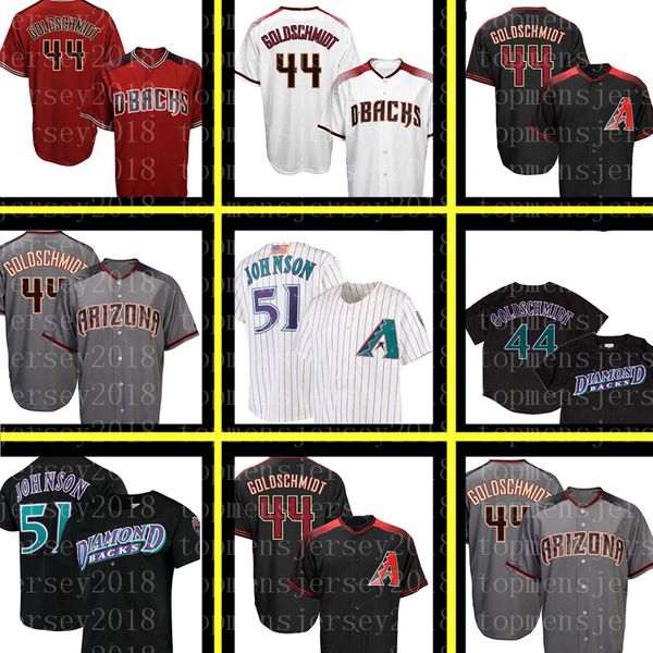 

44 Paul Goldschmidt Diamondbacks Jersey Men 51 Randy Johnson Embroidery Baseball Jerseys Cheap