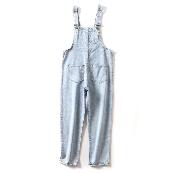 

2019 новый стиль лето цельные штаны chic интернет знаменитости suspender корейском стиле джинсы женские брюки женские сыпучие-fit s, Blue