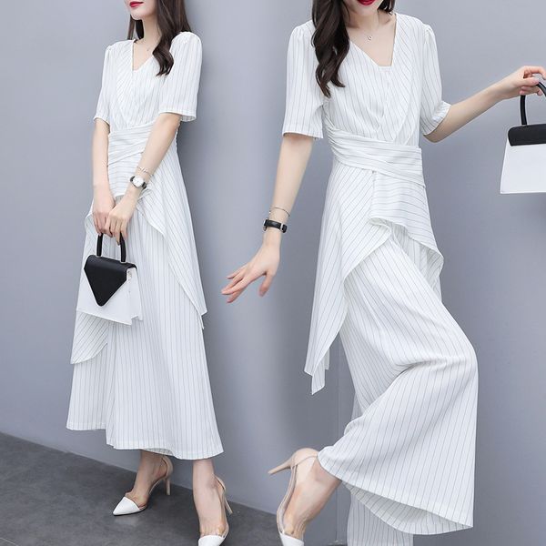 

white stripe goddess two piece set summer costumes for women stylish ol conjunto feminino ensemble femme survetement pant suit