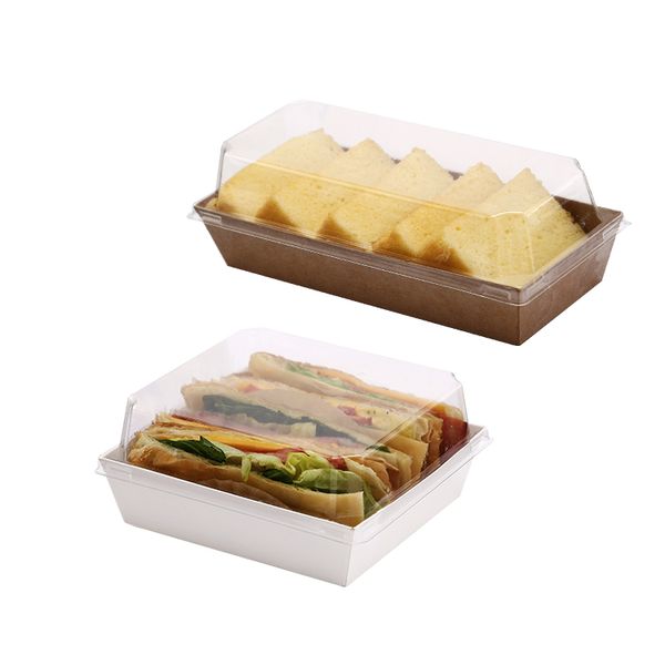 

100pcs sandwich wrap puff bread box rectangle square cake box ing