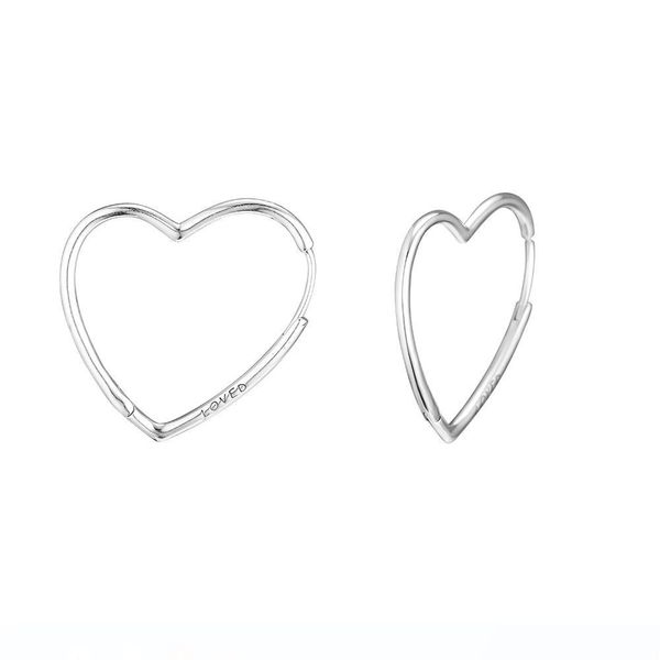 

совместимость с 925 sterling silver big асимметричный love heart серьги для женщин европейский стиль ювелирных изделий оригинала шарма, Golden;silver