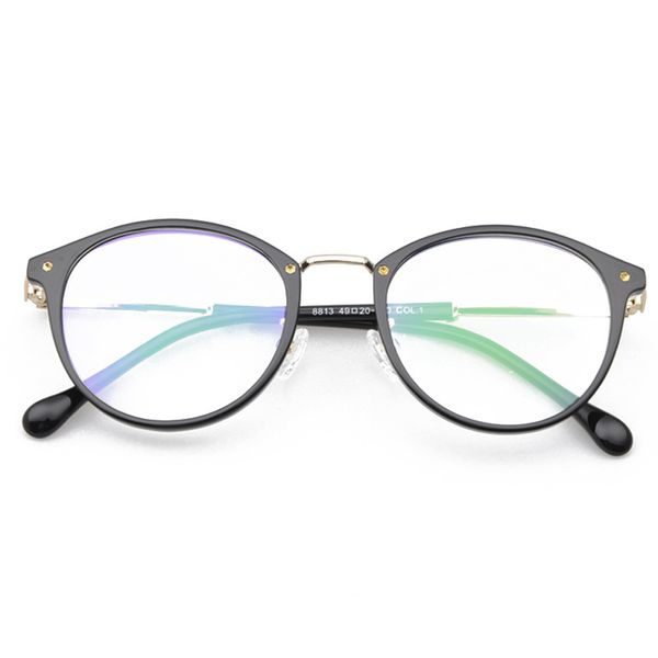 

retro round frame glasses frame ultra-light glasses frame korean version of the literary plain mirror can be equipped with myopia factory wh, Silver