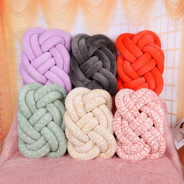

long knotted braid baby pillow knot crib infant room decor newborn baby bed cushions crib knotted pillows