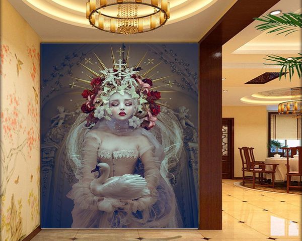 

3d wallpaper european angel mural of beautiful hungry girl home decor living room bedroom wallcovering hd wallpaper