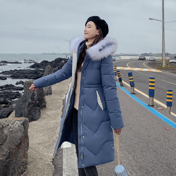 

fur plus size thicken puffer casual cotton padded warm 2020 fashion coats winter women ladies long coat womens parka jackets, Black