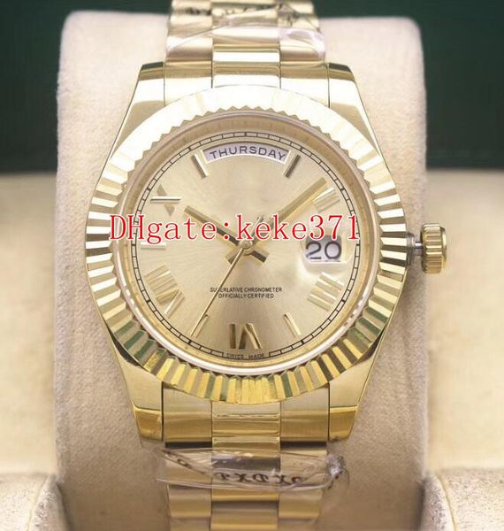 

10 style elling wristwatches 41mm day-date ii president 228238 228235 228239 18k yellow gold 2813 movement automatic mens watch watches, Slivery;brown