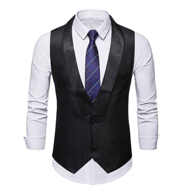 

suit men vest sleeveless jacket vests for men waistcoat men's vest gilet homme costume, Black;white