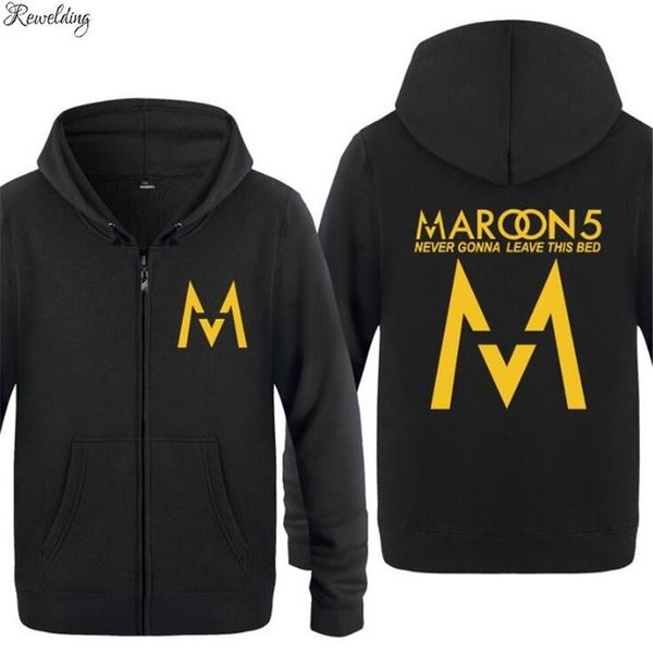 

мужские толстовки maroon5 печатные hoodie мужчины hip hop high quality флис с длинным рукавом мужская куртка на молнии толстовка бекеше, Black