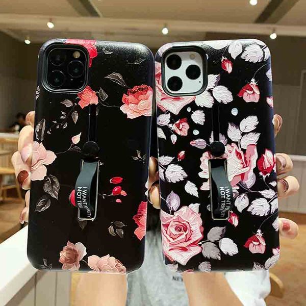 

phone case for iphone 11 pro max xs max xr four patterns/colors with handheld belt protector for samsung note10 s9 s10 plus