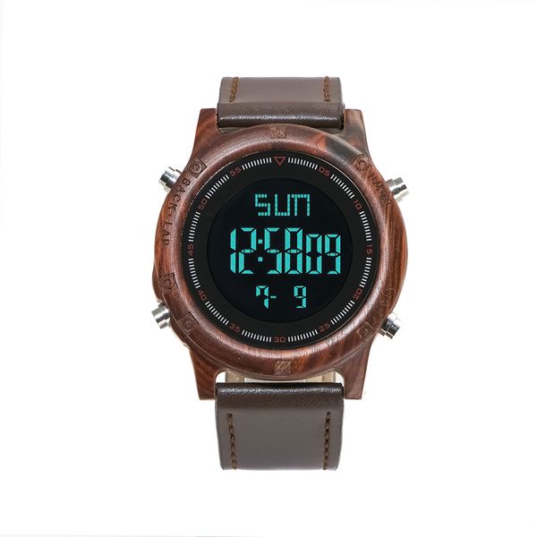 

brand shifenmei 5531 new design mens digital leisure wood watch, Slivery;brown