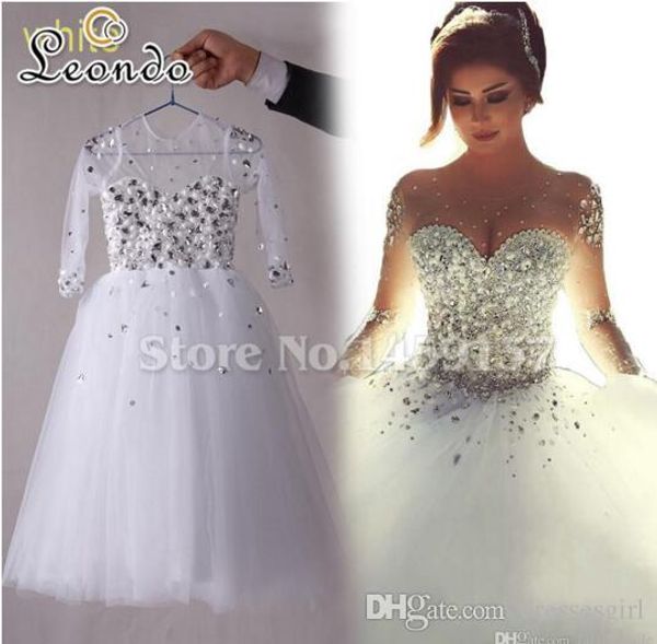 

арабское белое платье первого причастия vestidos de comunion 2016 бальное платье с бисером кристалл с длинным рукавом платье девушки цветка, White;blue