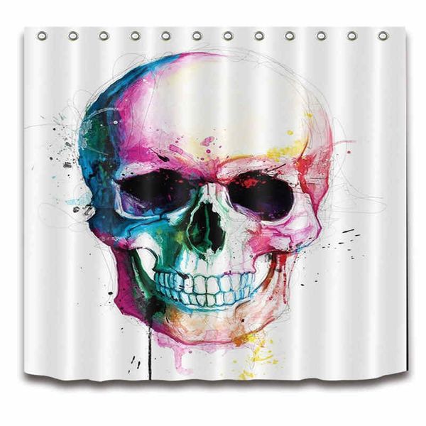 Ful Halloween Skull Shower Curtains Skeleton Scary Eyes Fabric