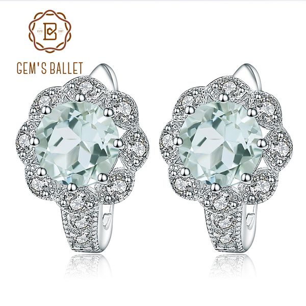 

gem's ballet 2.52ct natural green amethyst engagement earrings 925 sterling silver gemstone stud earrings for women fine jewelry cj1912, Golden