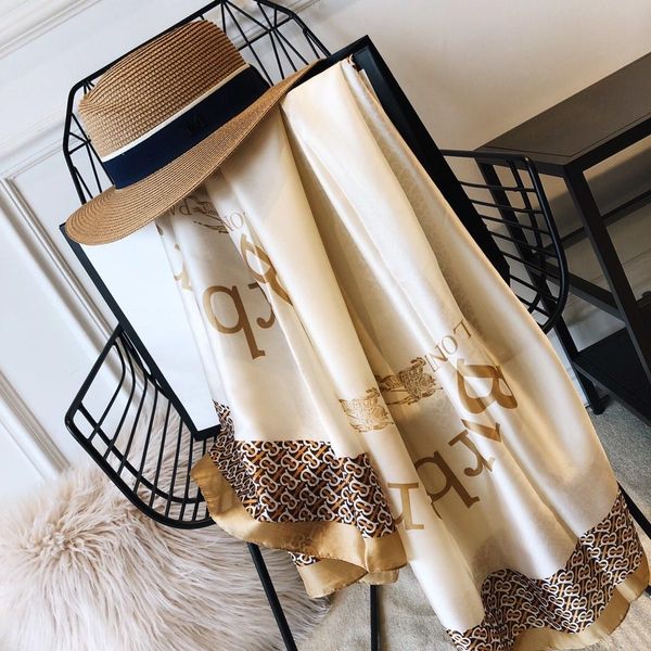 

2019 Марка Шелковый шарф для Женщин Весна Дизайнер Цветочный Цветок Длинные Шарфы W