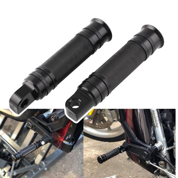 

2pcs black cnc aluminum universal motorcycle motor bike folding footrests footpegs foot rests pegs rear pedals set parts