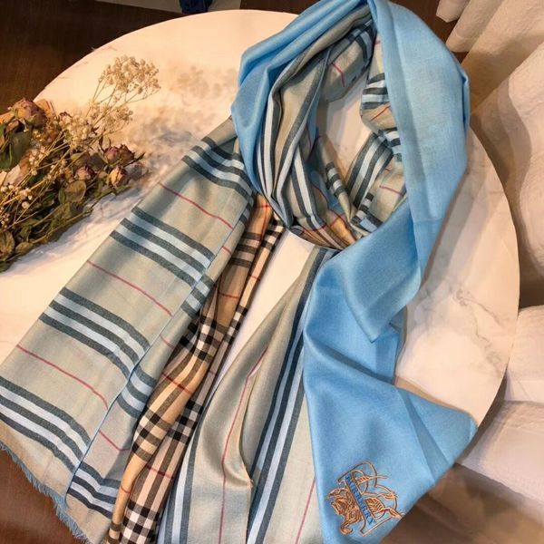 

2019winter logomania shine scarf wool silk scarf women and men two side black red silk wool long scarfs flower scarves shawls, Blue;gray