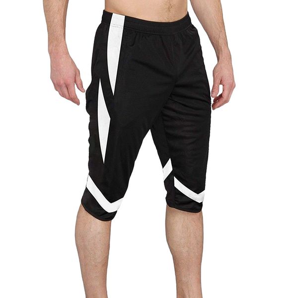

fashion men's elastic waistband leisure patchwork sports household trousers, White;black